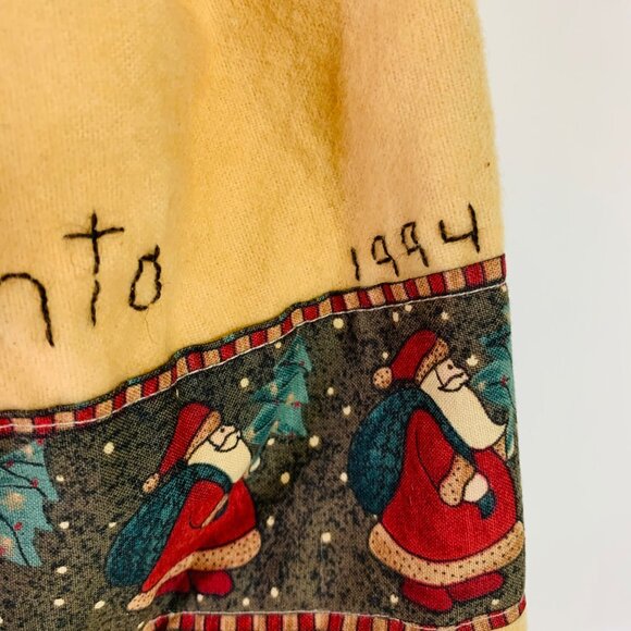 Primitive Christmas Angel Rag Doll Folk Art Handmade Signed VTG Rustic Country - Picture 15 of 16